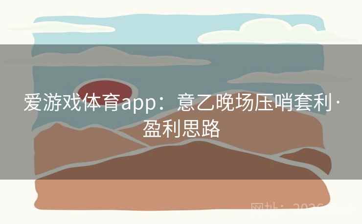 爱游戏体育app：意乙晚场压哨套利·盈利思路